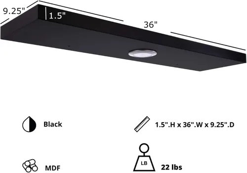 Vista 9 de Kiera Grace Stockholm Aberg - Estante flotante de luz LED, estantes de pared modernos con luces activadas por tacto, ideal para decoración del Negro