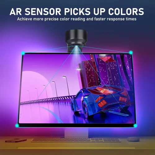 Vista 2 de Diyife Retroiluminación LED de TV de 16.4 pies con sensores AR sincronizados con televisores de 65 a 75 pulgadas [actualizada], tira