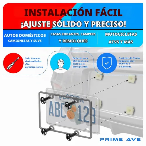 Vista 6 de Tornillos de acero inoxidable con óxido negro de PRIME AVE con insertos de nylon para asegurar placas delanteras y traseras, marcos y cubiertas
