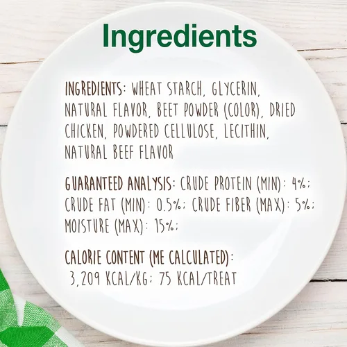 Vista 8 de Nylabone Healthy Edibles Masticables Naturales para Perros de Larga Duración Golosinas Masticables para Perros, Sabor a Carne Asada, X-Small/Petite