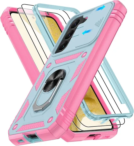 Vista 138 de Gritup Funda para Google Pixel 6 con cubierta deslizante para cámara y protector de pantalla (2 unidades), soporte de anillo giratorio 360°, funda