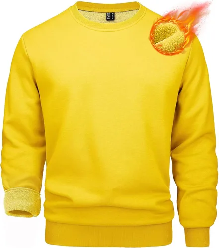 Vista 73 de MAGCOMSEN Sudadera de cuello redondo para hombre de manga larga casual cálida de forro polar
