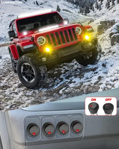 Vista 8 de Arnés de cableado de 1 conductor, barra de luz LED, kit de arnés de cableado con interruptor de roca para luces antiniebla LED, barra de luz LED