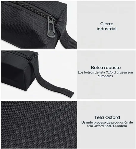 Vista 3 de ZffXH Bolsas de herramientas impermeables con cremallera bolsas de lona resistentes para herramientas pequeñas, tornillos clavos, bolsa