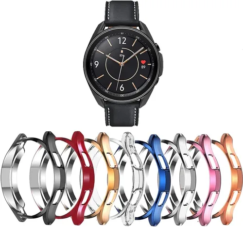 Vista 7 de E ECSEM Funda compatible con Samsung Galaxy Watch 4 Classic de 1.654 pulgadas, 1.811 pulgadas, 8 paquetes de funda protectora de TPU suave a prueba