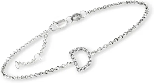 Vista 9 de RS Pure by Ross-Simons Diamond-Accented Single-Initial Bracelet in Sterling Silver