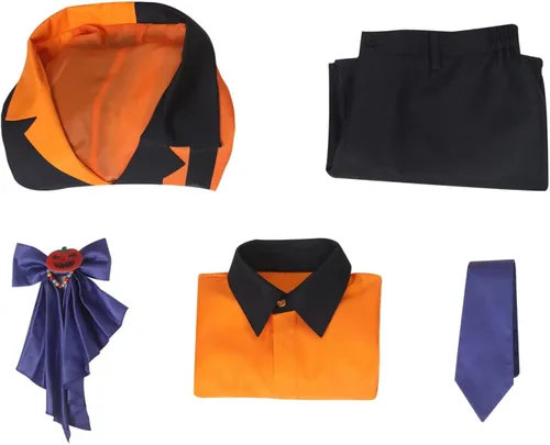 Vista 6 de Tomioka Giyuu Cosplay Costume Anime Kimetsu no Yaiba Pumpkin Shirt Pants Coat Tie Uniform Halloween Suit Adult Men