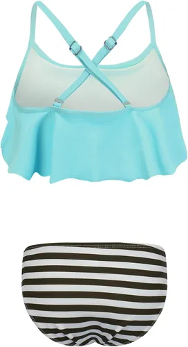 Vista 2 de Trajes de baño de dos piezas para niñas Rainbow Bikini con correa ajustable trajes de baño