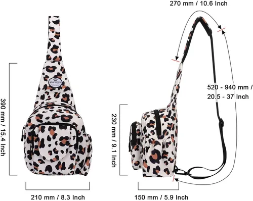 Vista 2 de HUA ANGEL Bolso bandolera floral - Mochila cruzada pequeña para hombres y mujeres, senderismo, caminar, viajes, mini bolsa de pecho
