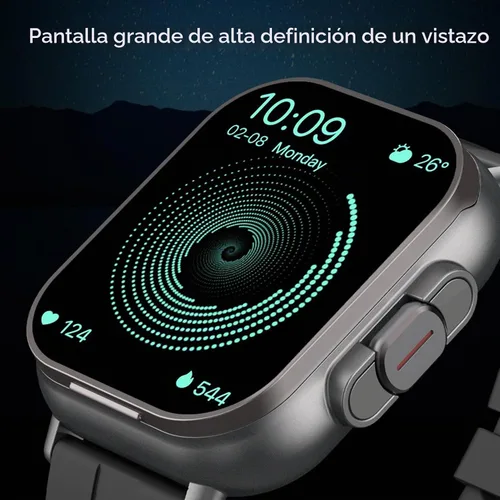 Vista 2 de Reloj inteligente con auriculares, relojes con correa de silicona, pantalla de 2.01 pulgadas, reloj rastreador con auriculares
