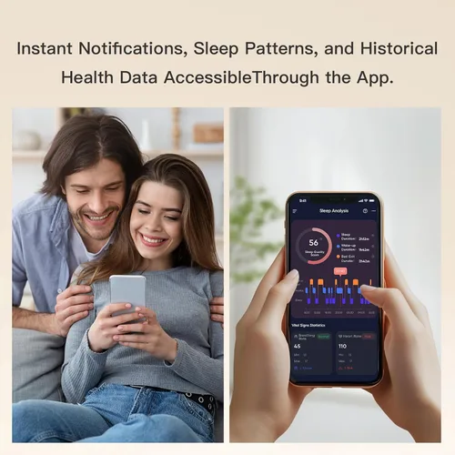 Vista 2 de iBaby i20 Monitor de bebé sin contacto: rastrea datos de salud en vivo, sueño, movimiento, monitor de bebé de bienestar con soporte de piso, cámara