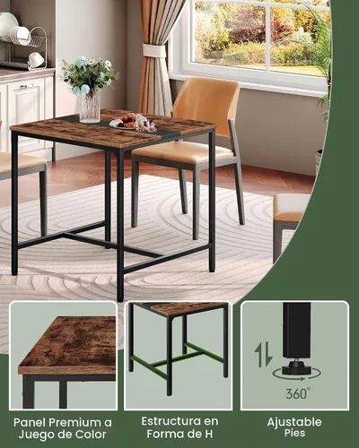 Vista 7 de CHOEZON Mesa de comedor cuadrada para cocina, mesa de comedor de 29.5 pulgadas, mesas de comedor pequeñas, escritorio de escritura, mesas de café