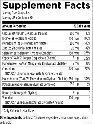 Vista 4 de Designs for Health Complejo mineral completo, suplemento esencial + oligominerales con malato de magnesio, cromo, zinc y más, mezcla de minerales