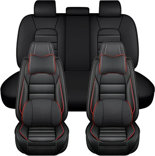 Vista 33 de Fundas de asiento para Chevrolet Chevy Aveo 2004-2011, funda de asiento de automóvil de piel sintética, compatible con bolsa de aire, protector