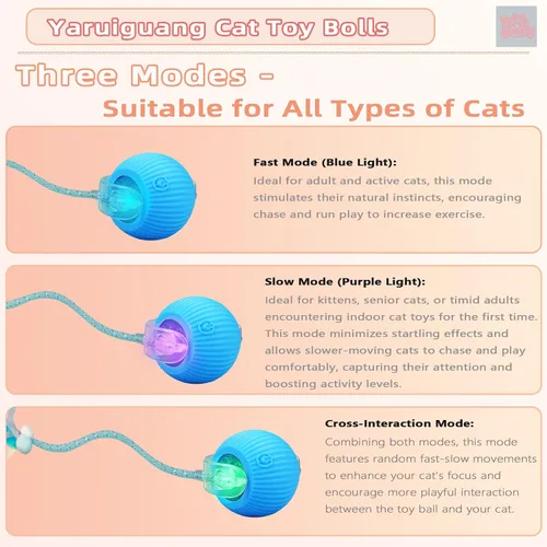 Vista 2 de Nuevo Juguete de Pelota para Gatos Mejorado - Speedy Tail 2.0 Juguete para Gatos, Pelota de Juguete Interactiva para Gatos, Juguetes Estimulantes
