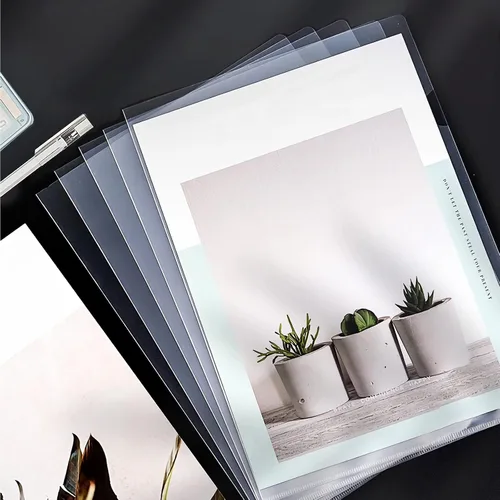 Vista 7 de Paquete de 10 carpetas transparentes para documentos, tipo L, carpetas transparentes tamaño carta, bolsillos para proyectos, fundas de plástico