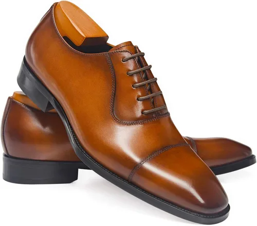 Vista 2 de Zapatos formales Oxford de vestir para hombre Zapatos de negocios de cuero para hombres