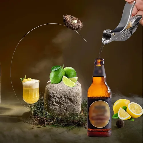 Vista 8 de Exprimidor manual de limón y lima de acero inoxidable Elegant Bird, accesorio portátil de cocina de frutas cítricas