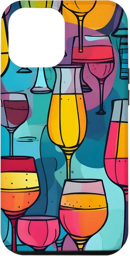 Vista 25 de Estuche de arte abstracto vibrante para copas de vino para iPhone 16