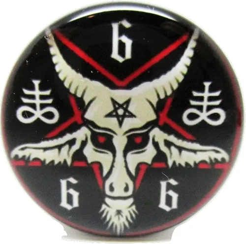 Vista 5 de Par de tapones para los oídos Baphomet 666 con pentagrama Tornillo acrílico 10 tamaños (58 pulgadas (0.630in)), Acrílico