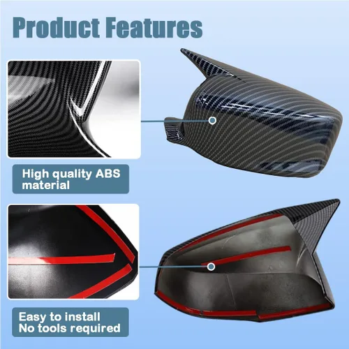 Vista 3 de XITER 2 unids ABS plástico buey cuerno lateral espejo retrovisor cubierta Trim para Honda Accord 8th 2008 2009 2010 2011 2012 Accesorios - sin señal