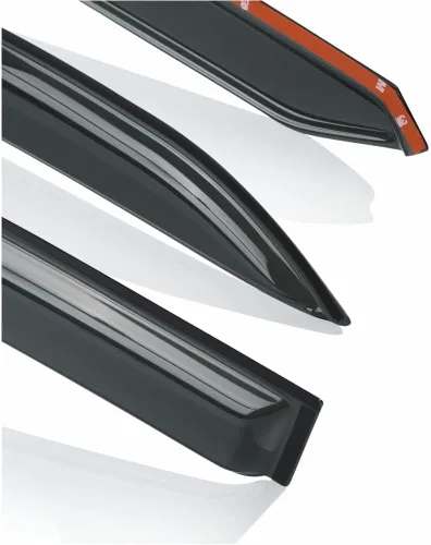 Vista 5 de Window Visor 4pcs Shade Rain Deflector Guard Front Rear Side Outside Mount Channel Style Modified Acrylic Dark Smoke Tint for Chevy for Equinox