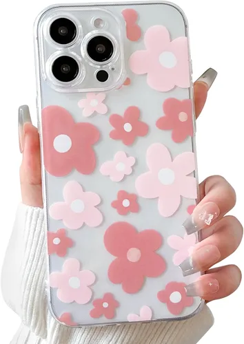 Vista 15 de Lovmooful Funda para iPhone 16 Pro, diseño floral transparente, flor negra