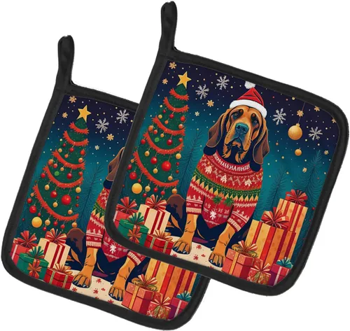 Vista 21 de Affenpinscher - Par de soportes para ollas de Navidad