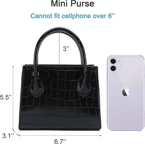 Vista 2 de CATMICOO Mini monedero de moda para mujer, bolso pequeño y mini bolso con patrón de cocodrilo