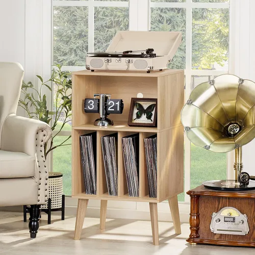 Vista 10 de Lerliuo - Soporte para tocadiscos, soporte para tocadiscos negro con capacidad para hasta 160 álbumes