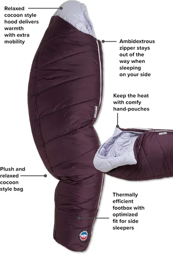 Vista 2 de Big Agnes Saco de dormir para mujer Sidewinder Camp FireLine Eco Fill