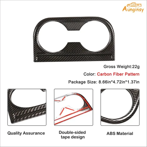 Vista 7 de Aunginsy Moldura del Portavasos del Reposabrazos Central del Asiento Delantero Compatible con Toyota Tundra 2014-2021, Cubierta Decorativa del Panel