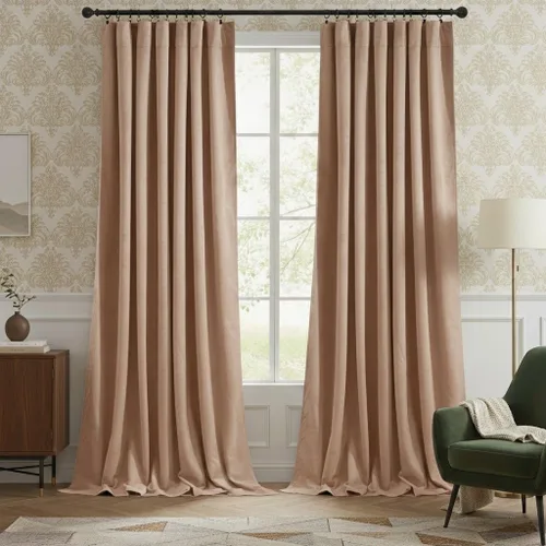 Vista 88 de StangH Cortinas de terciopelo rojo de 42 x 84 pulgadas de lujo, con aislamiento térmico, divisores de habitación, decoración navideña del hogar