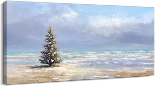 Vista 20 de GUTTATY Lienzo decorativo para pared, cuadros del océano, pintura de arte costero para decoración de pared de sala de estar, póster de mar, arte