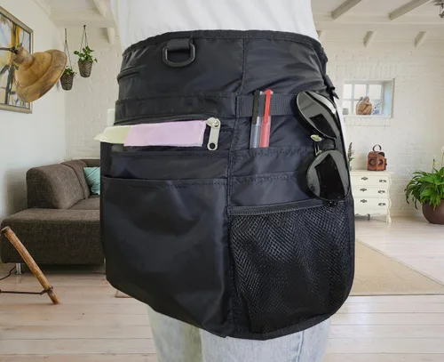 Vista 6 de Bafelia Delantal de limpieza impermeable con 8 bolsillos, suministros de uniforme de limpieza, delantal de trabajo duradero para disfraz