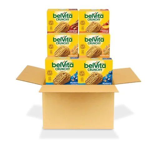 Vista 16 de Belvita - Galletas de desayuno en barra, paquete surtido de 4 sabores, 30 paquetes en total, 6 cajas (4 galletas por paquete)