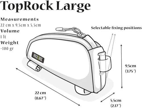 Vista 5 de PACK2RIDE TopRock - Bolsa de bicicleta de tubo superior de 1 litro Negro