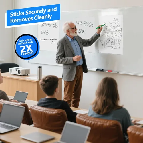 Vista 2 de Nortix Sticky Easel Pads, Flip Chart Paper, 15 x18 inch, 30 Sheets/Pad, 4 Pads, Chart Paper for Teachers,Super Adhesive & Bleed-Resistant, Mini