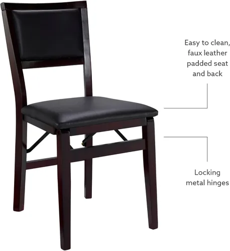 Vista 14 de Linon Minix Dark Espresso Pad - Silla plegable en un juego de dos