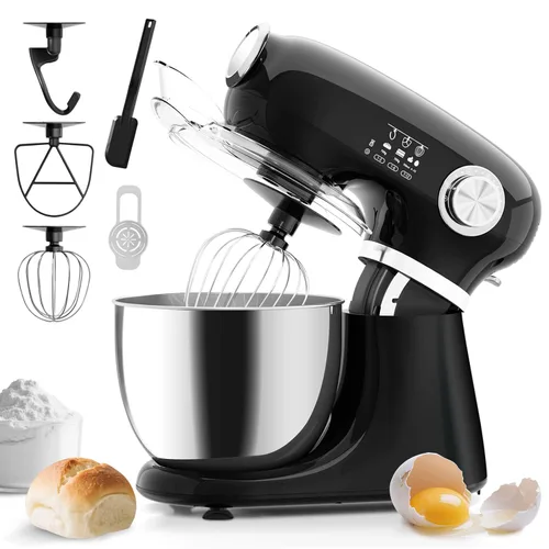 Vista 9 de Electactic - Mezclador de pie con 12 velocidades, mezclador eléctrico de 5.3 cuartos con cabezal inclinable, mezclador de cocina para uso diario