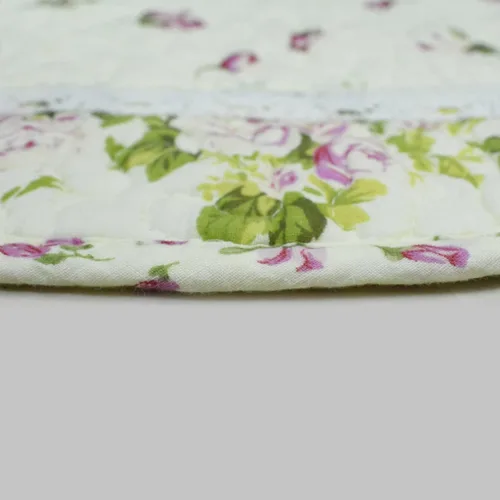 Vista 6 de USTIDE Alfombra rústica con diseño de rosas y flores, decoración del hogar, de algodón, con patrón de rosas rosadas, alfombra de baño lavable