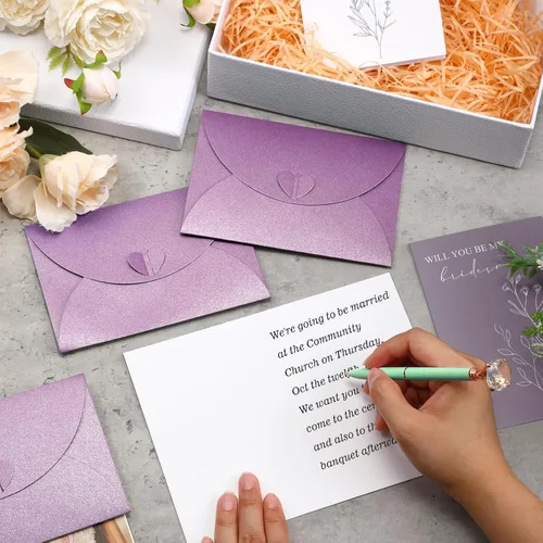 Vista 7 de Spakon 16 piezas de tarjetas "¿Serás mi dama de honor?" con sobres, estilo acuarela, floral, propuesta nupcial, dama de honor, matrona de honor