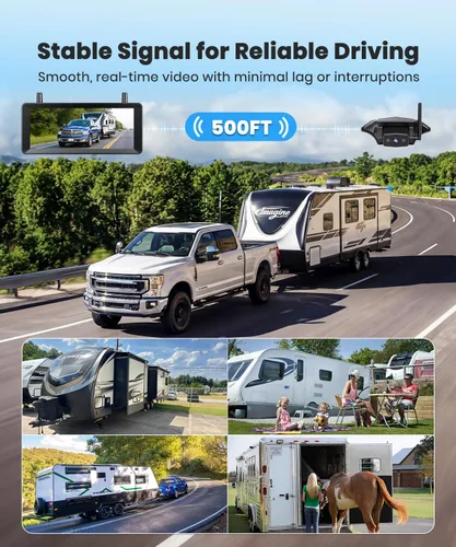 Vista 5 de AUTO-VOX Cámara inalámbrica de respaldo para autocaravana: Instalación Plug and Play de 30 minutos, pantalla completa de 7.2 pulgadas 1080P