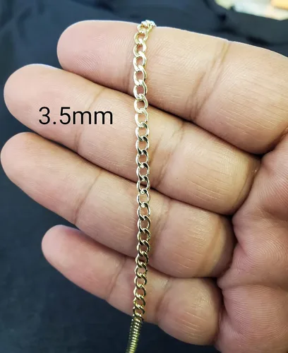 Vista 7 de Pulsera hueca de oro amarillo de 10 quilates y tobillera para mujer, 0.138in, Oro