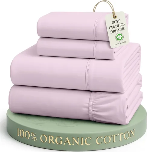 Vista 42 de LANE LINEN - Juego de 2 sábanas de fibras largas 100 % algodón orgánico, percal de fibras largas, ultrasuave y transpirable, para colchones de hasta