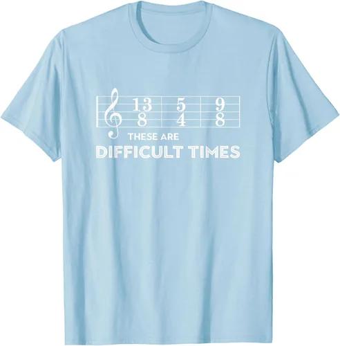 Vista 104 de Musician - Camiseta con texto en inglés "These are Difficult Times", talla S