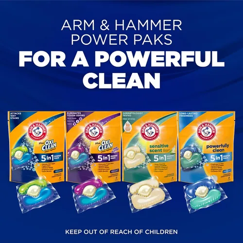 Vista 10 de Arm & Hammer Clean Burst - Paquete de detergente 5 en 1, alta eficiencia (HE), 42