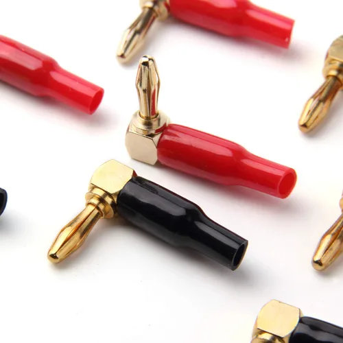 Vista 6 de HRLORKC - 10 conectores tipo banana de ángulo recto - Conector de altavoz de 90 grados de 0.157 in/0.16 pulgadas (rojo y negro)