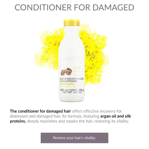 Vista 2 de ALEA - Acondicionador para el cabello dañado - Línea de cabello dañado - 16.9 fl oz - con proteínas de seda y aceite de argán - Libre de sulfatos