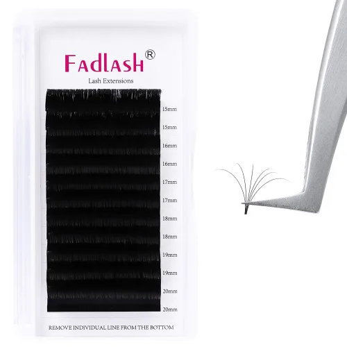 Vista 74 de Extensiones de pestañas de volumen regular, bandeja mixta, 0.03 mm, rizo B, 8-14 mm, de visón premium y seda, volumen de pestañas, suaves, mate